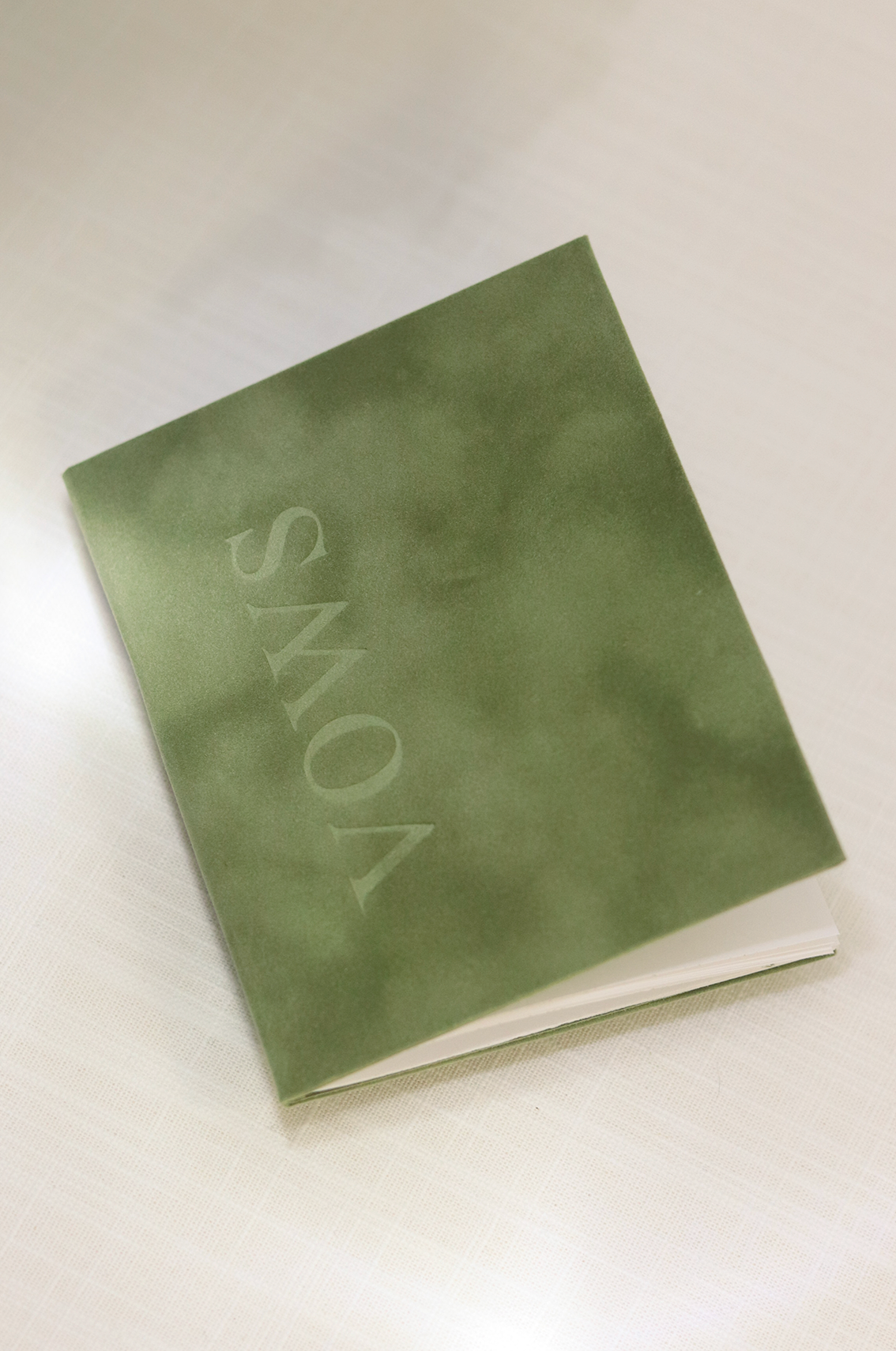 Vow Book | Green Velvet 4"x 5"