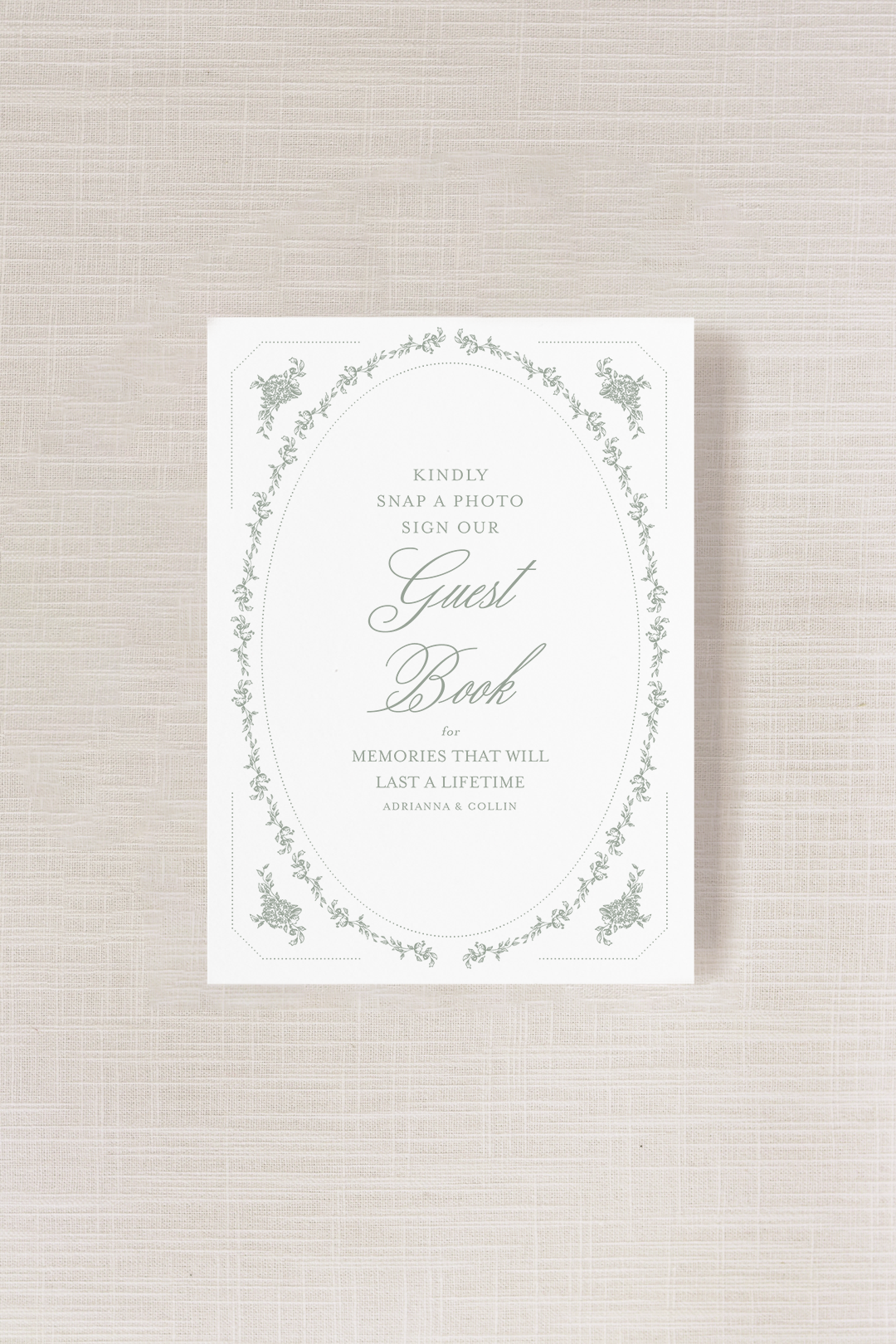 Adrianna Collection | 8" x 10" Guest Sentiments Sign In Print | Flat Printing
