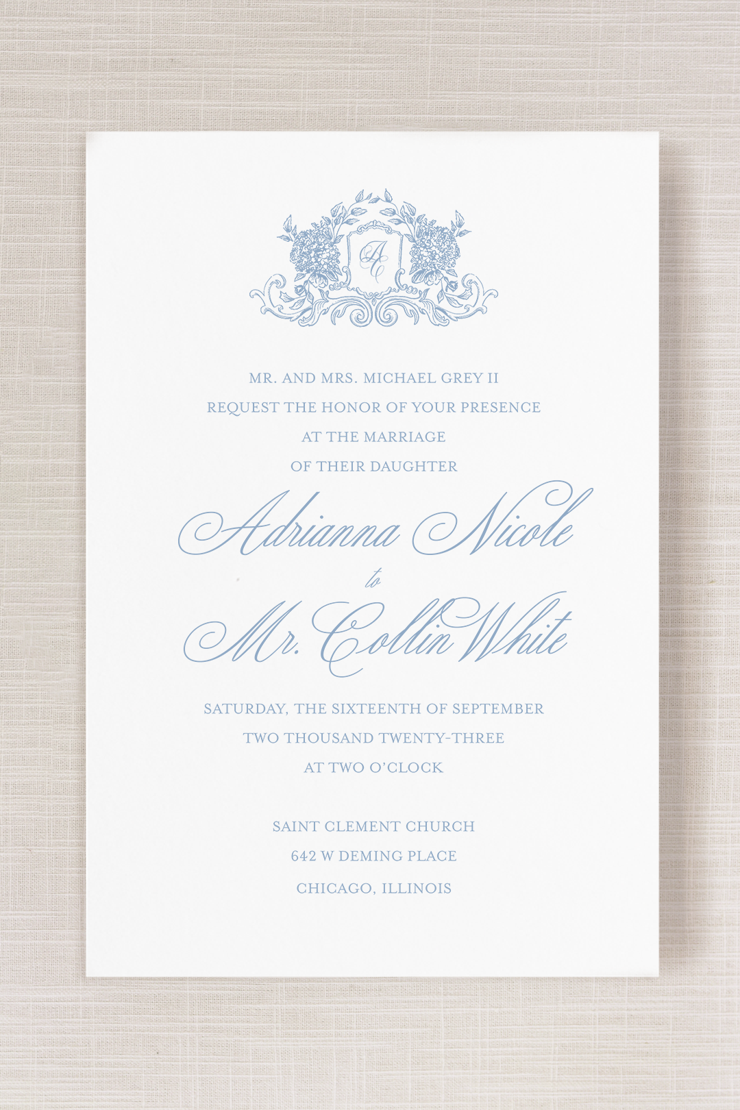 Adrianna Collection | 5.5"x 8.5" (A9) Invitation Card | Flat Printing