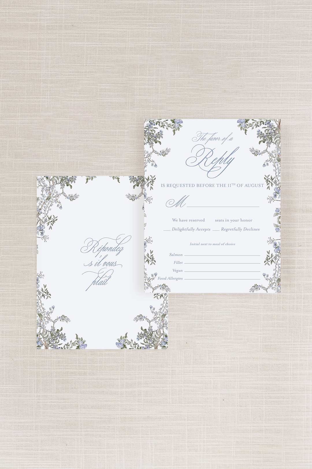 Adrianna Collection | 4.25 "x 5.5" (A2) Response Card B | Flat Printing