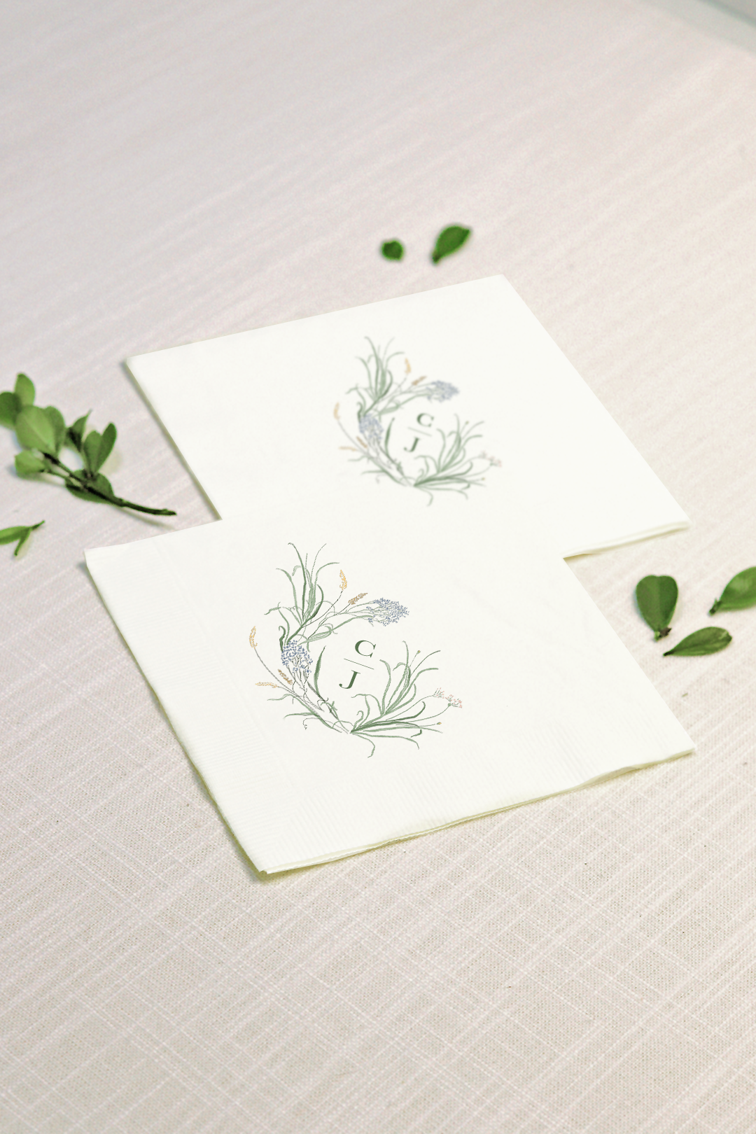 Clare Collection | Cocktail Napkins Painted Monogram