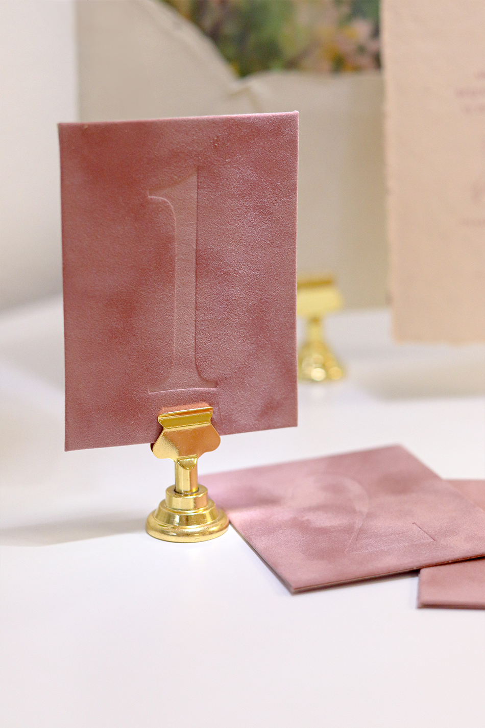 Rose Velvet Table Numbers | PURCHASE