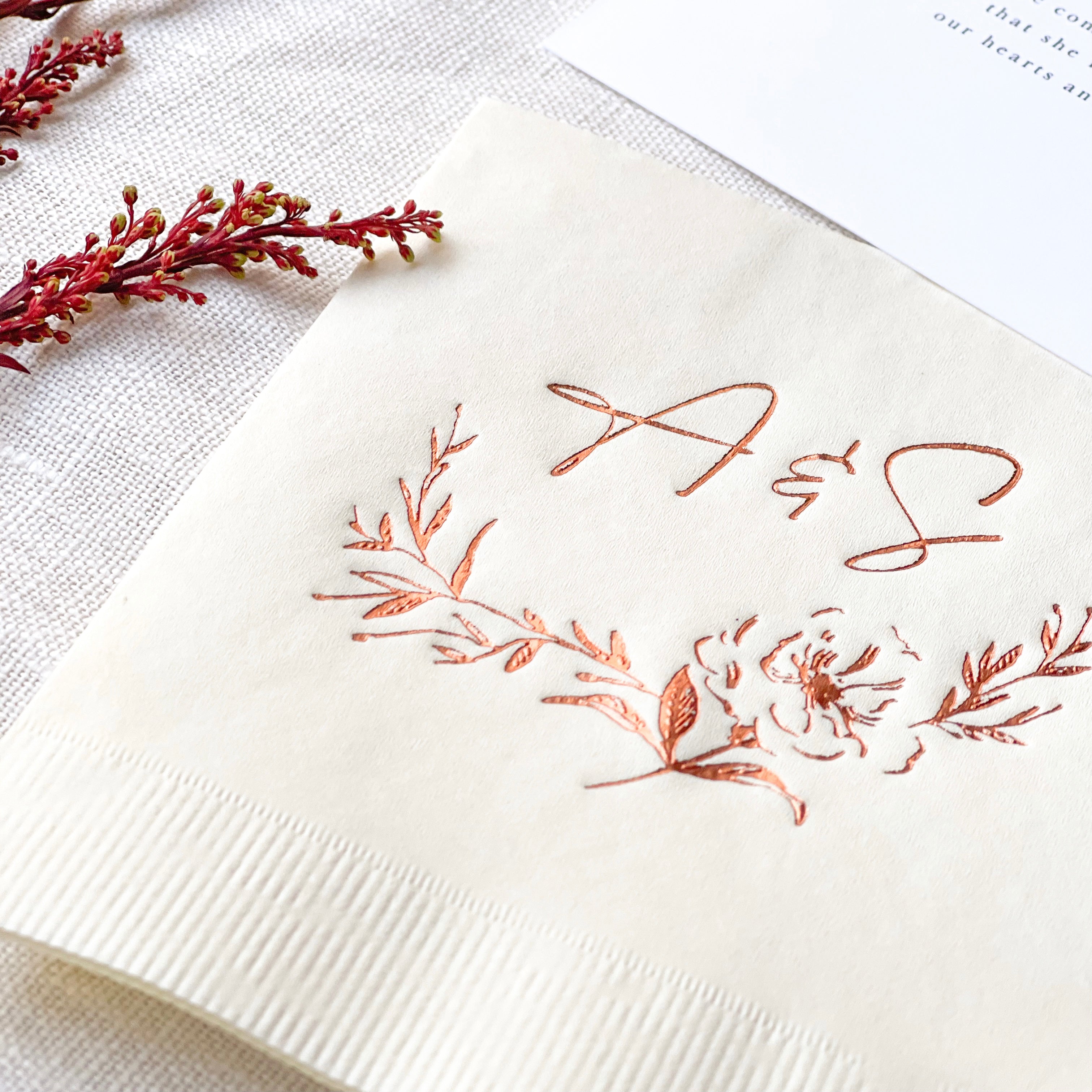 Custom Wedding Cocktail Napkins