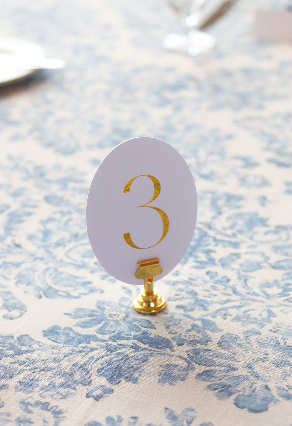 Gold Oval Table Numbers | PURCHASE