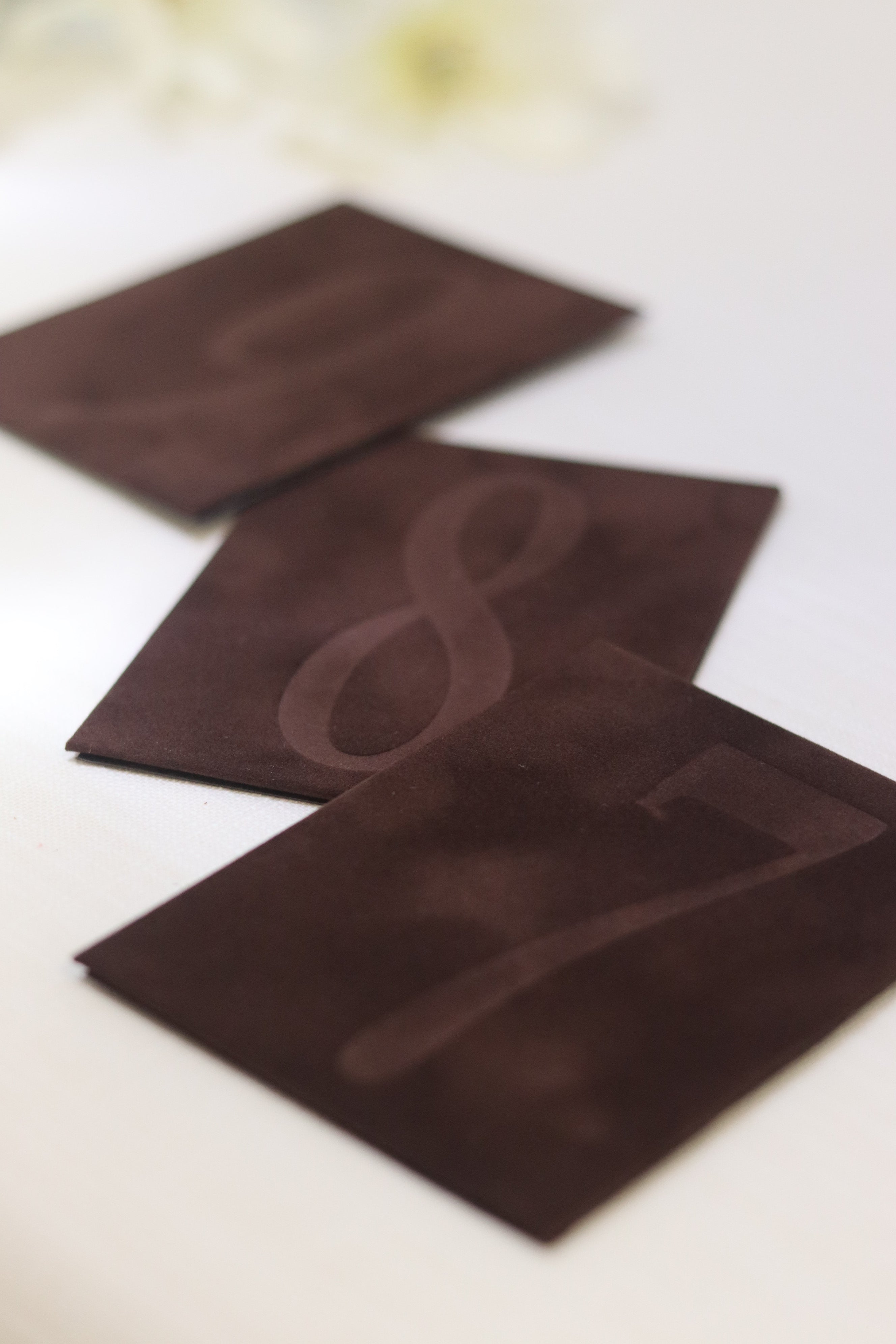 LARGE SIZE Chocolate Brown Velvet Table No. | PURCHASE