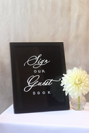 Guest Book Sign  | Black Acrylic Framed 8"x10" | RENTAL