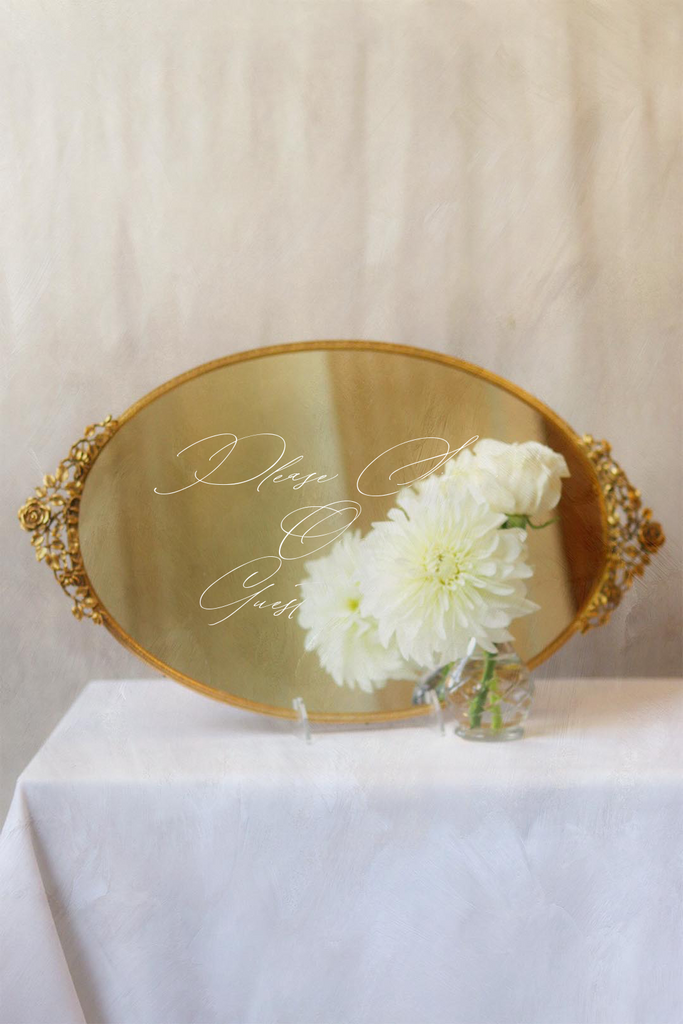 Ornate Gold Roses Mirror 10"x14.75" | RENTAL