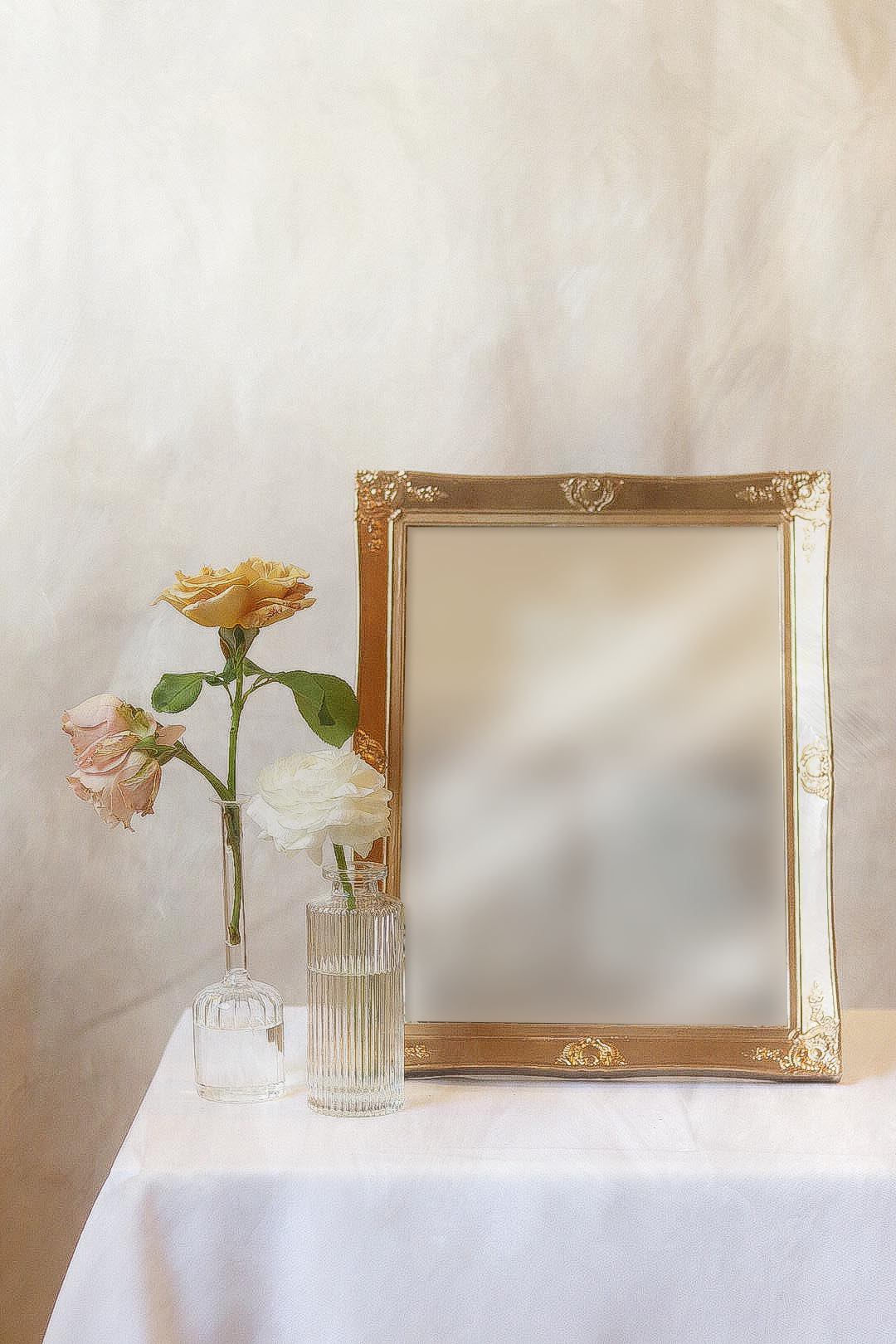 Ornate Gold Mirror 8.5"x11.5" | RENTAL