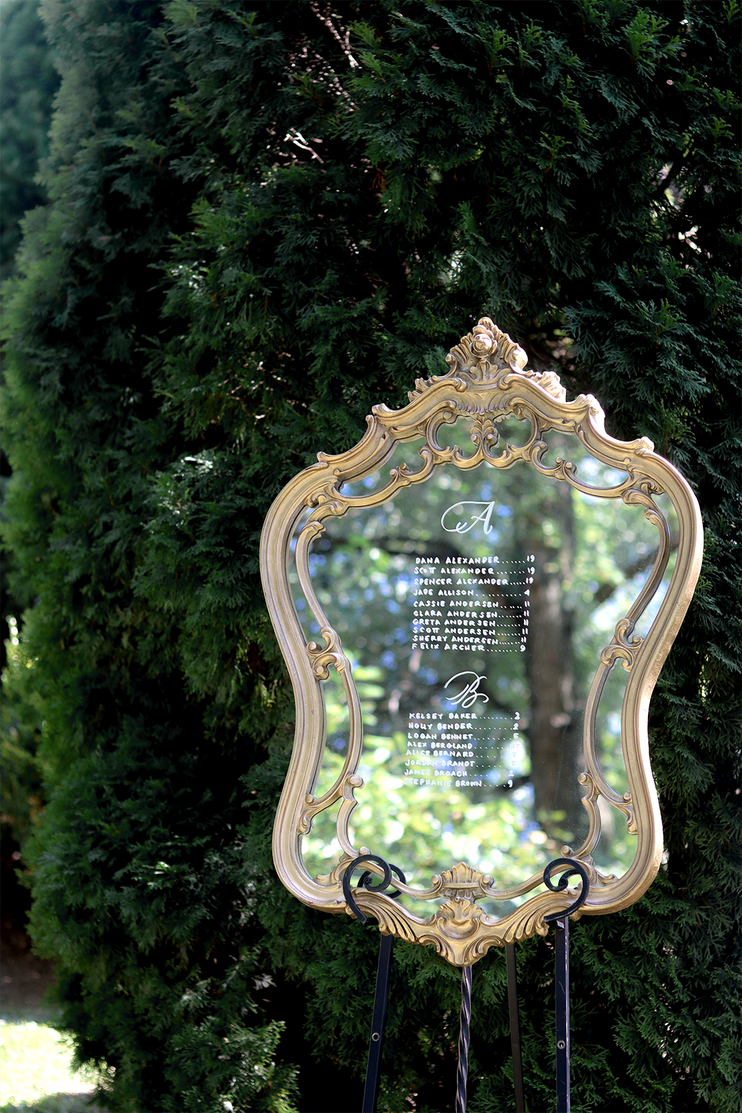 Ornate Hourglass Gold Mirror | RENTAL