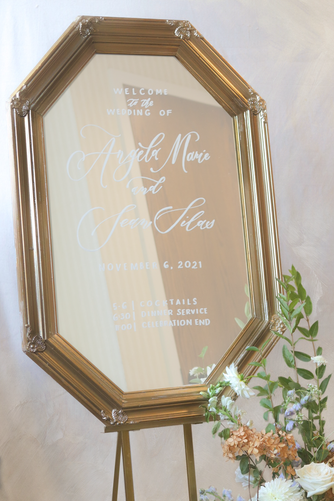 Ornate Octagon Gold Mirror 22" x 34" | LOCAL RENTAL