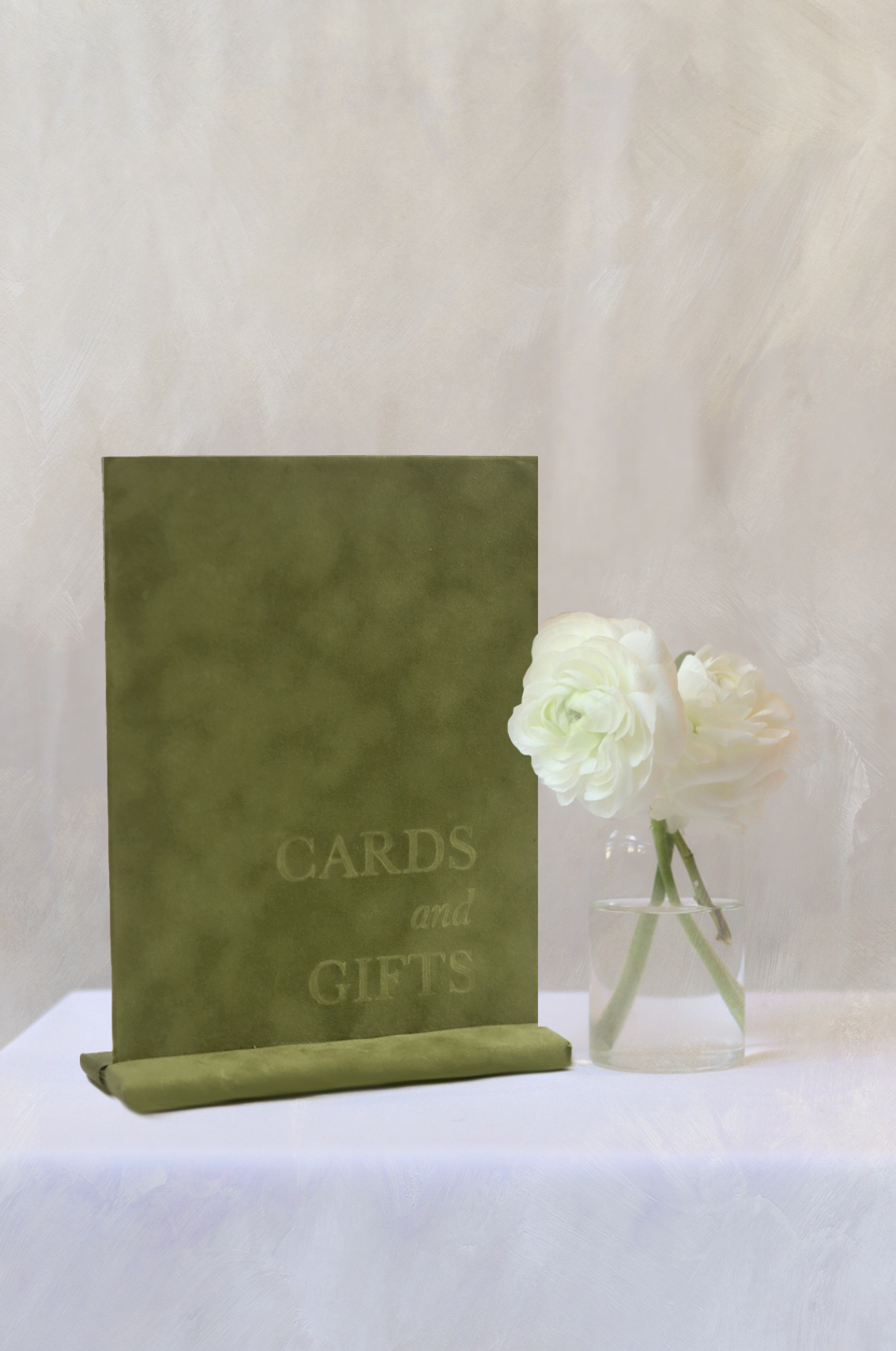 Cards and Gifts Sign  | Green Velvet 8"x10" | RENTAL