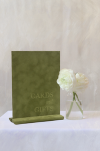 Cards and Gifts Sign  | Clover Green Velvet 6"x7.5" | PURCHASE
