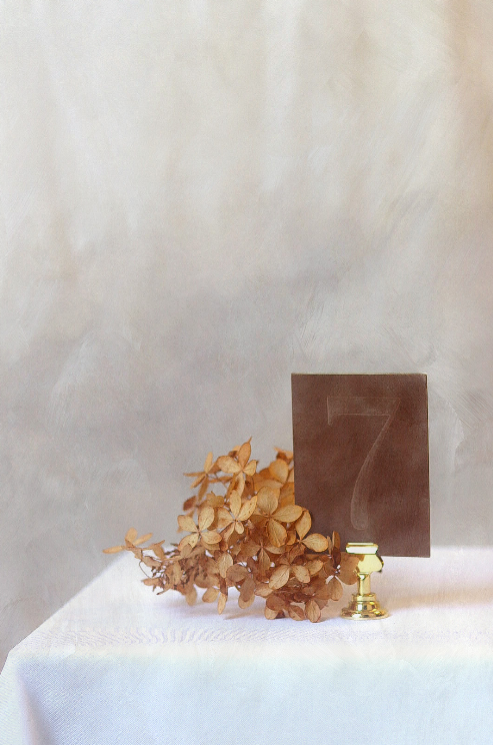 Brown Velvet Table Numbers | PURCHASE