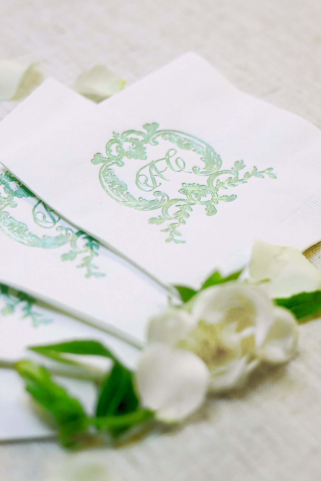 Adrianna Collection | Cocktail Napkins Monogram 2