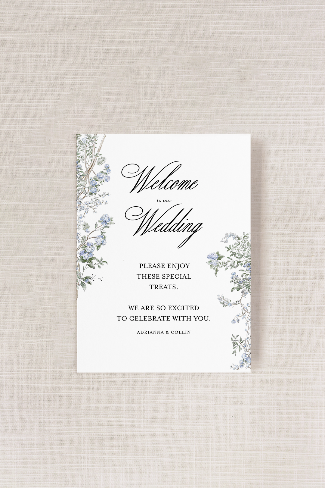 Adrianna Collection | 4.625 "x 6.25" (A6) Hotel Welcome Card | Flat Printing