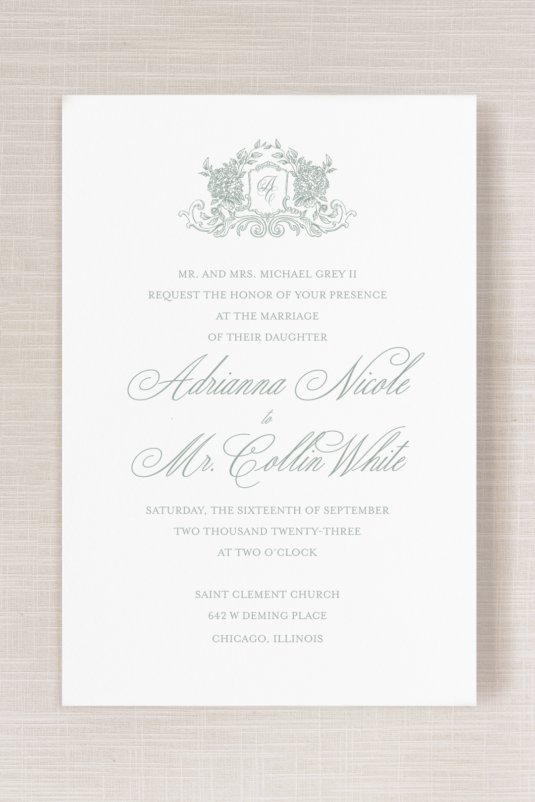 Adrianna Collection | 5.5"x 8.5" (A9) Invitation Card | Flat Printing