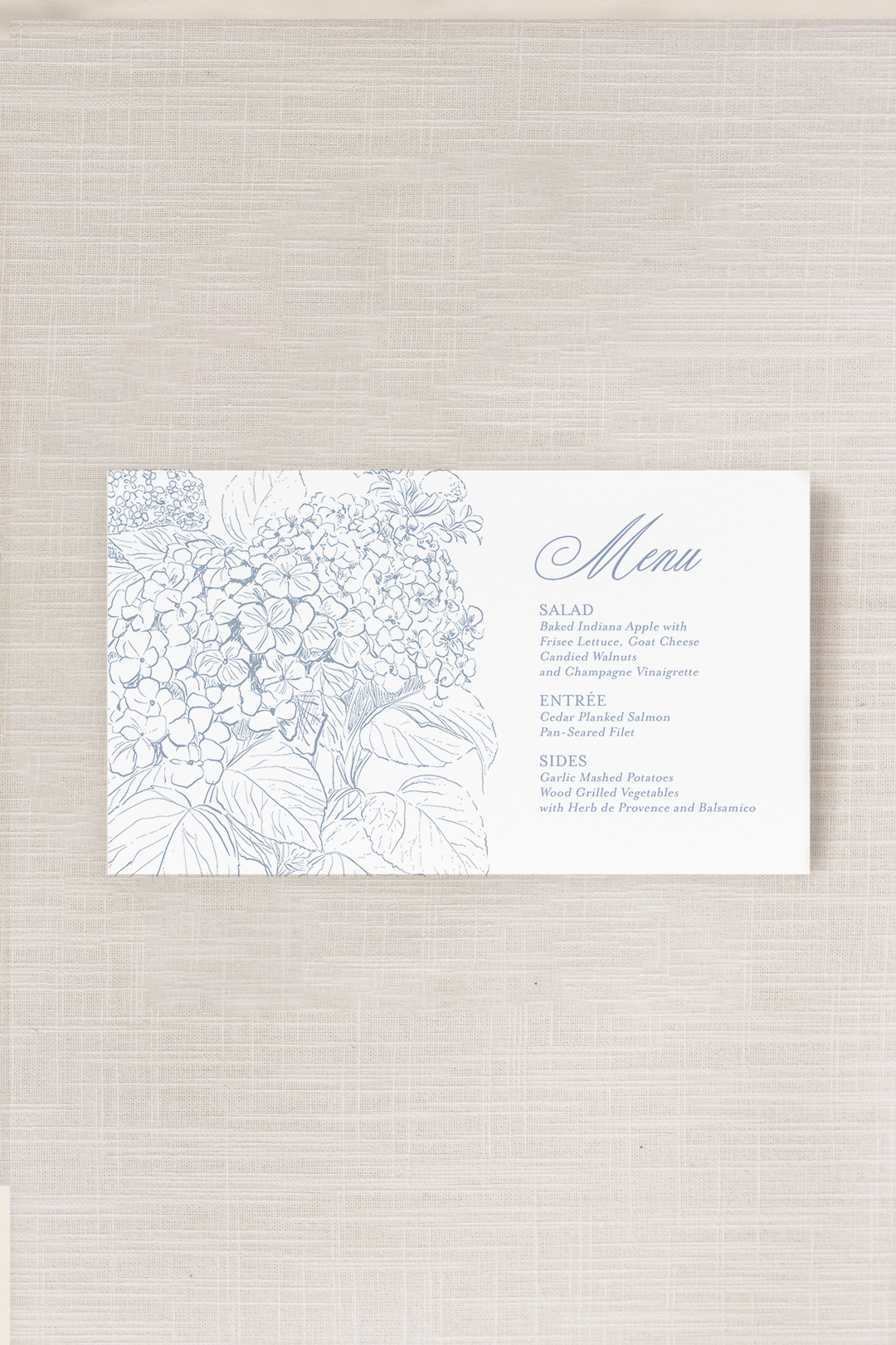 Adrianna Collection | 4.5"x 7.5" Menu Card | Flat Printing