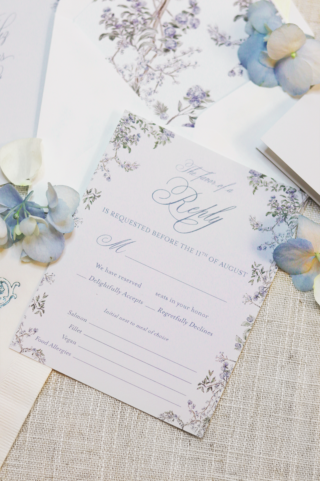 Adrianna Collection | 4.25 "x 5.5" (A2) Response Card B | Flat Printing