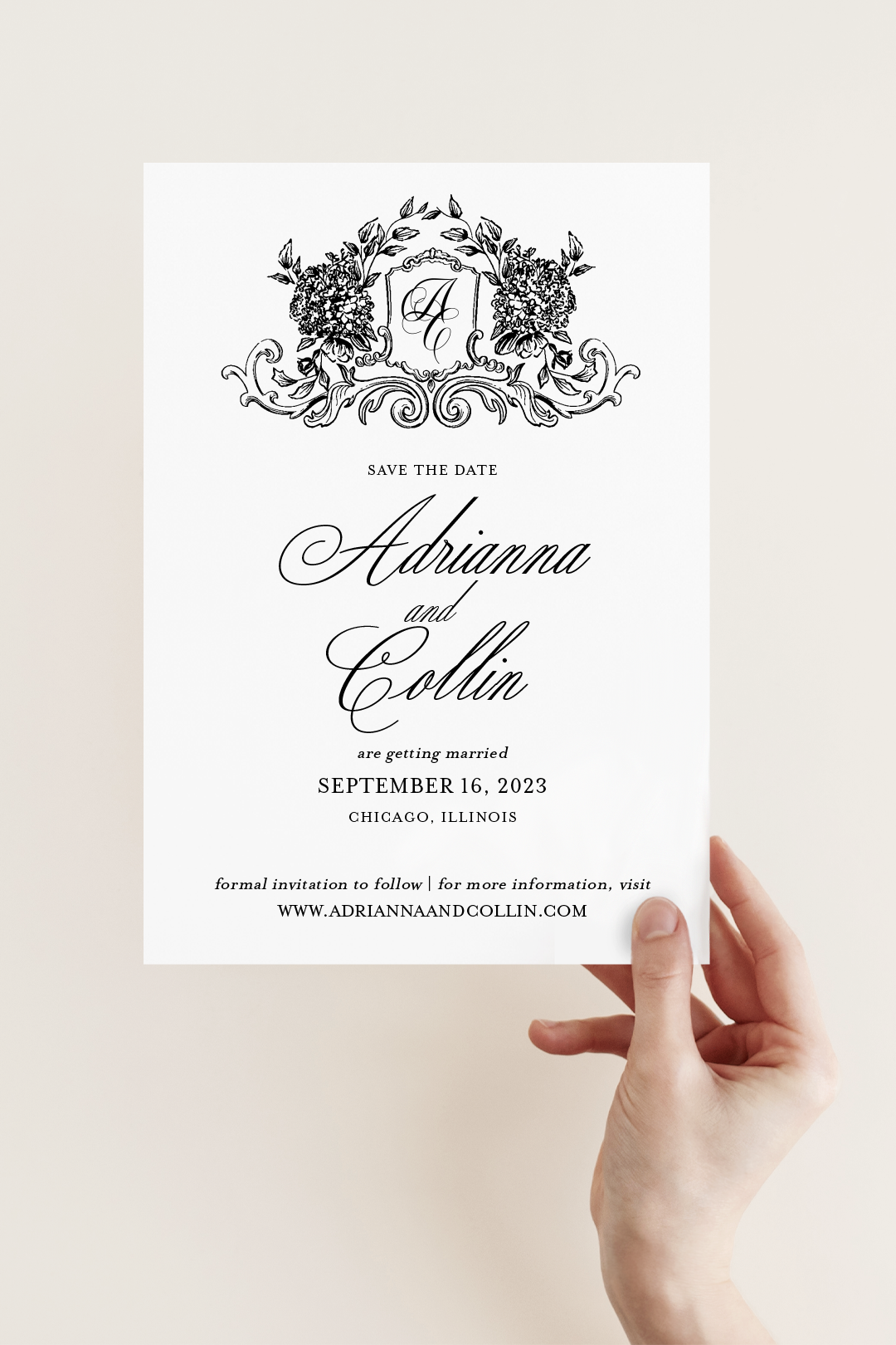 Adrianna Collection | 5"x 7" (A7) Save the Date Card | Flat Printing
