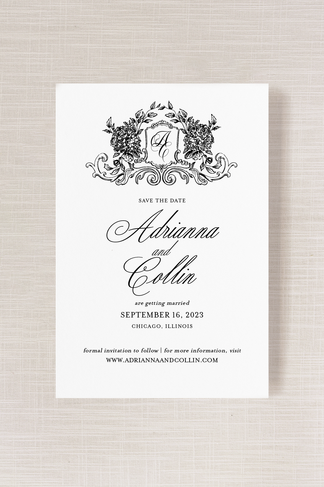 Adrianna Collection | 5"x 7" (A7) Save the Date Card | Flat Printing