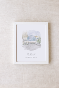 Indianapolis Artsgarden Venue Personalized Watercolor