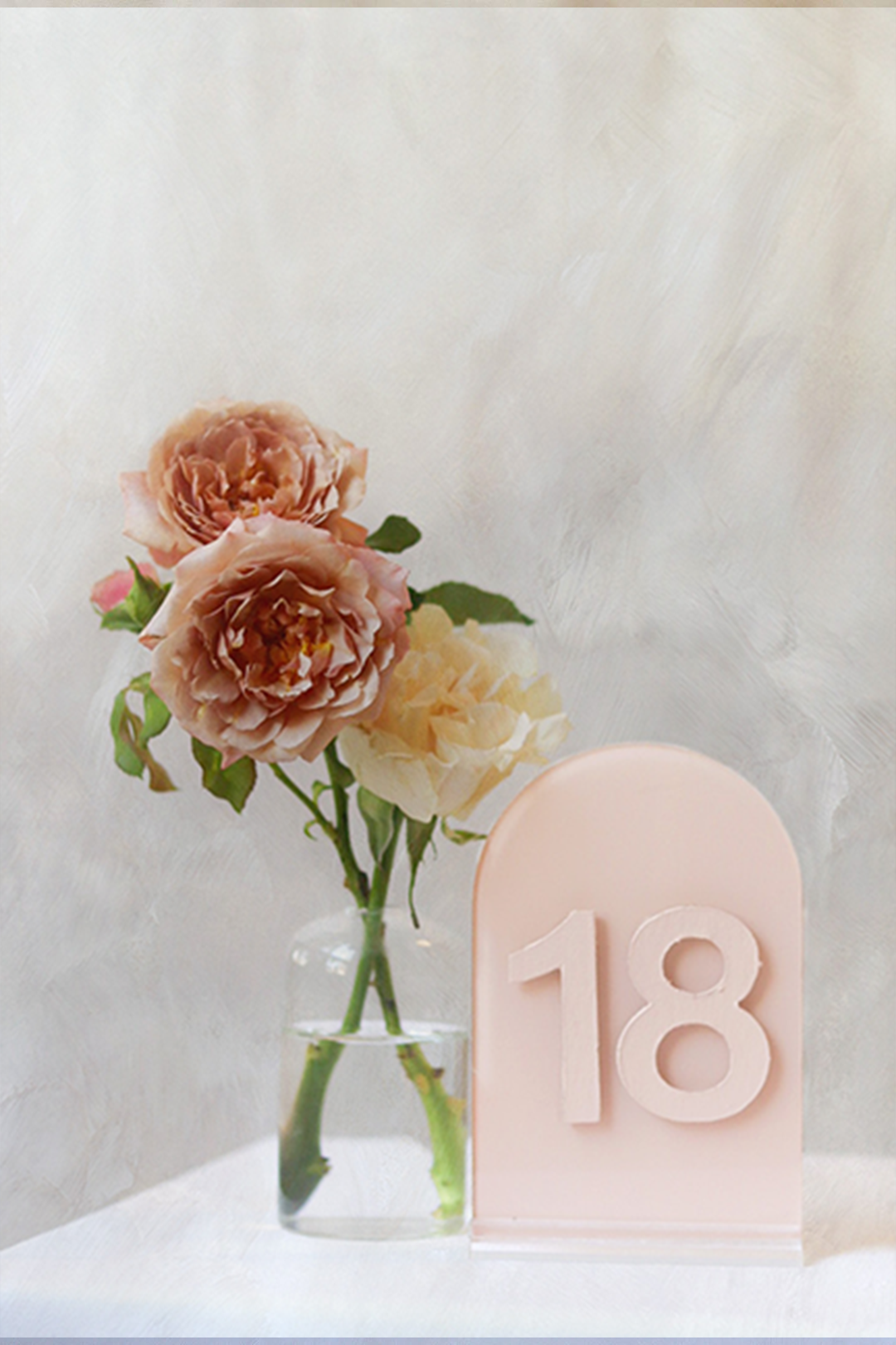 Arched Blush Table Numbers | RENTAL