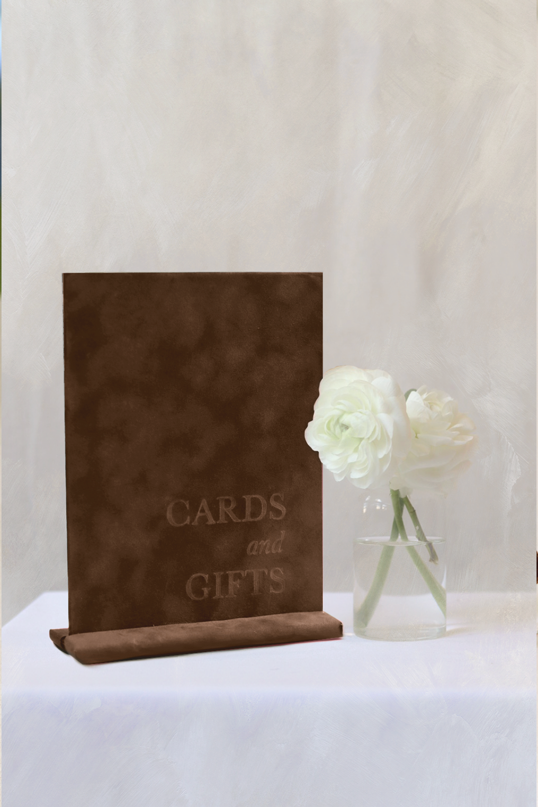 Cards and Gifts Sign  | Chocolate Brown Velvet 6"x7.5" | PURCHASE
