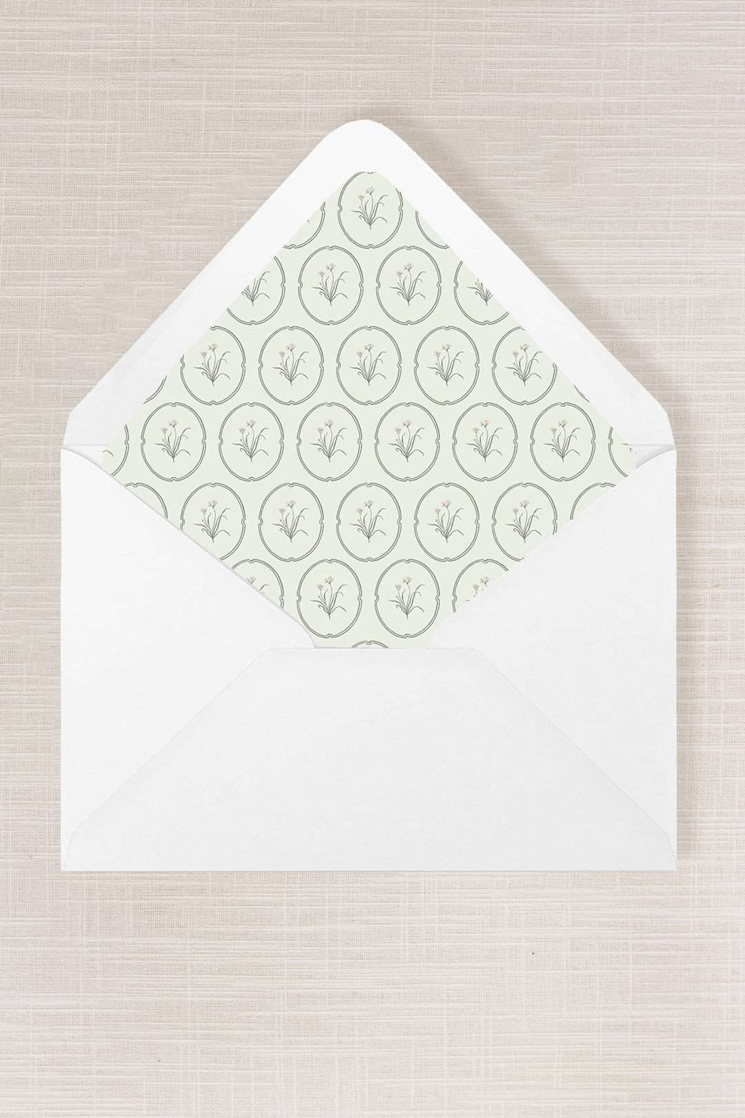 Clare Collection | (A7) Envelope Liner No.1 | Sage Green Dainty Print