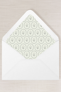 Clare Collection | (A9) Envelope Liner No.1 | Sage Green Dainty Print