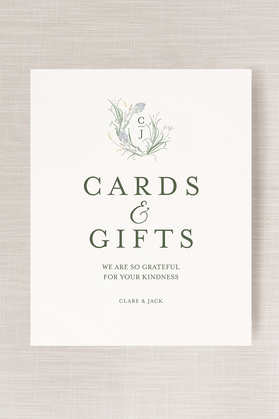 Clare Collection | 8" x 10" Cards & Gifts Sign Print | Flat Printing