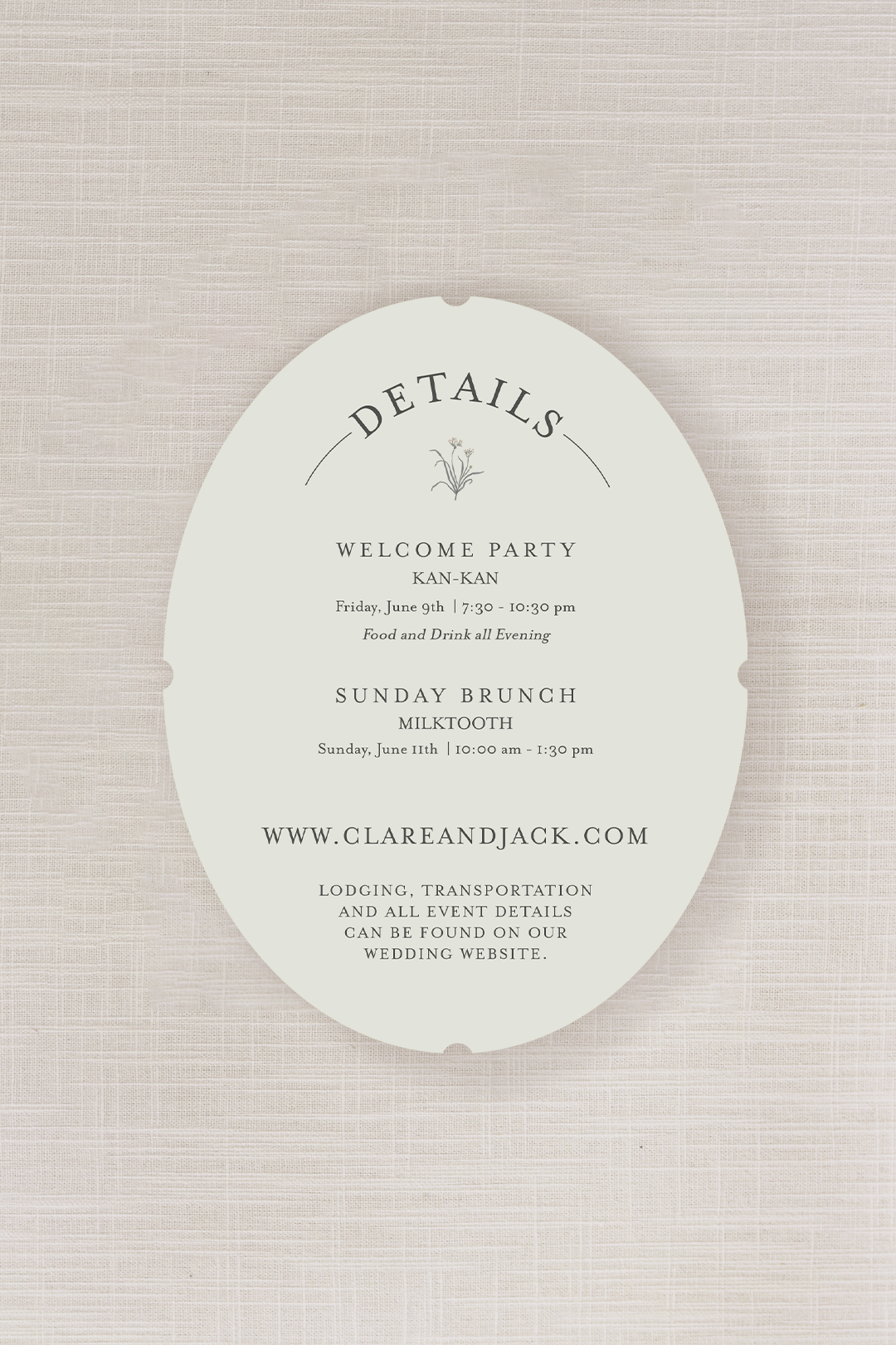 Clare Collection | 5"x 6.5" (A7) Enclosure Card | Sage Green Flat Printing