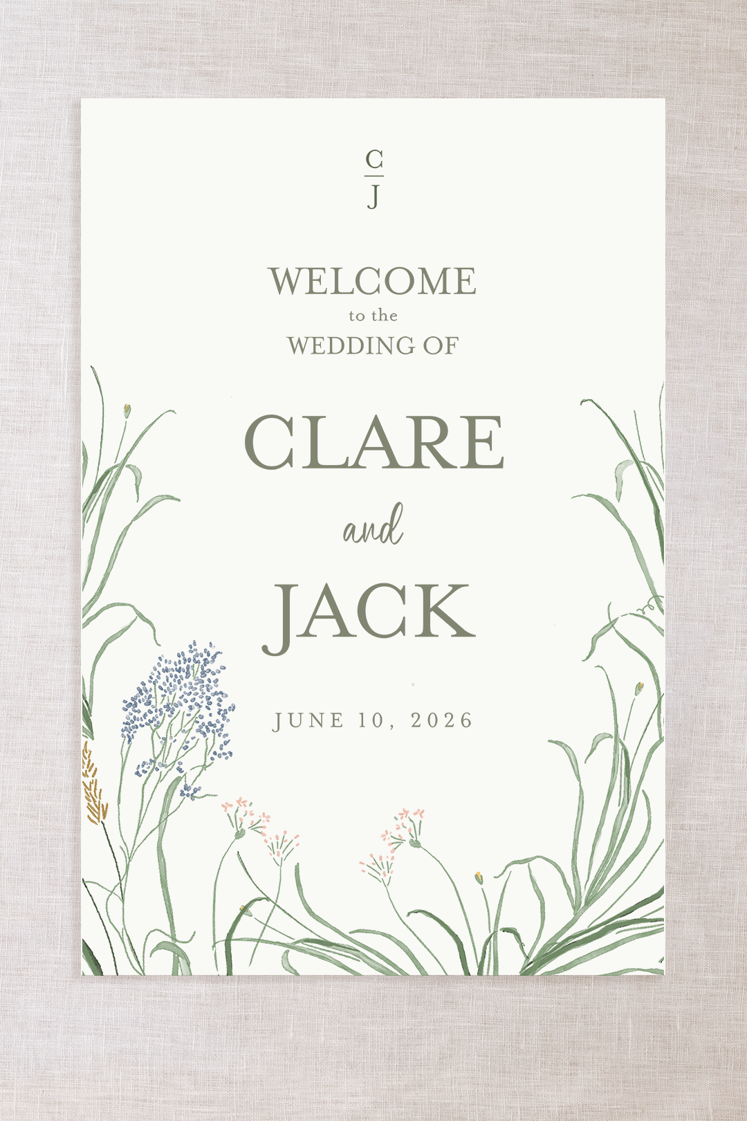 Clare Collection Laminated Welcome Sign 24"x36" | PURCHASE