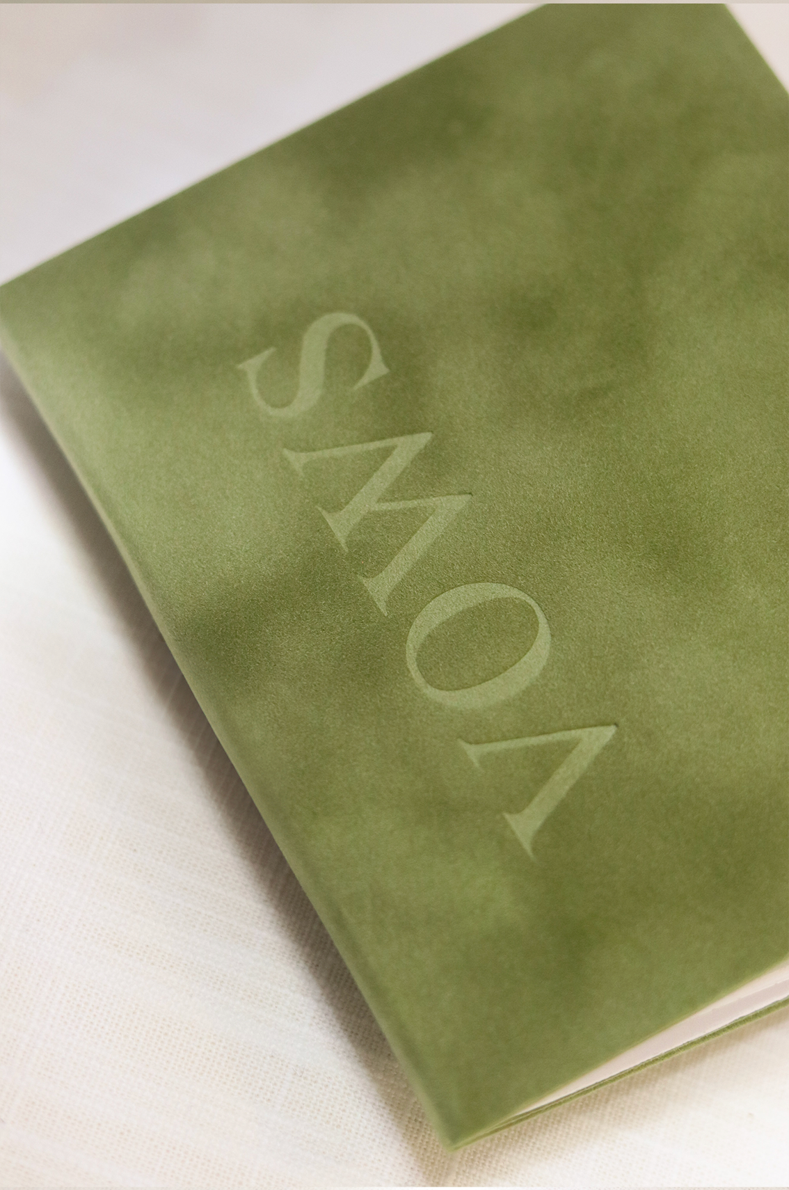Vow Book  | Green Velvet 4"x 5"