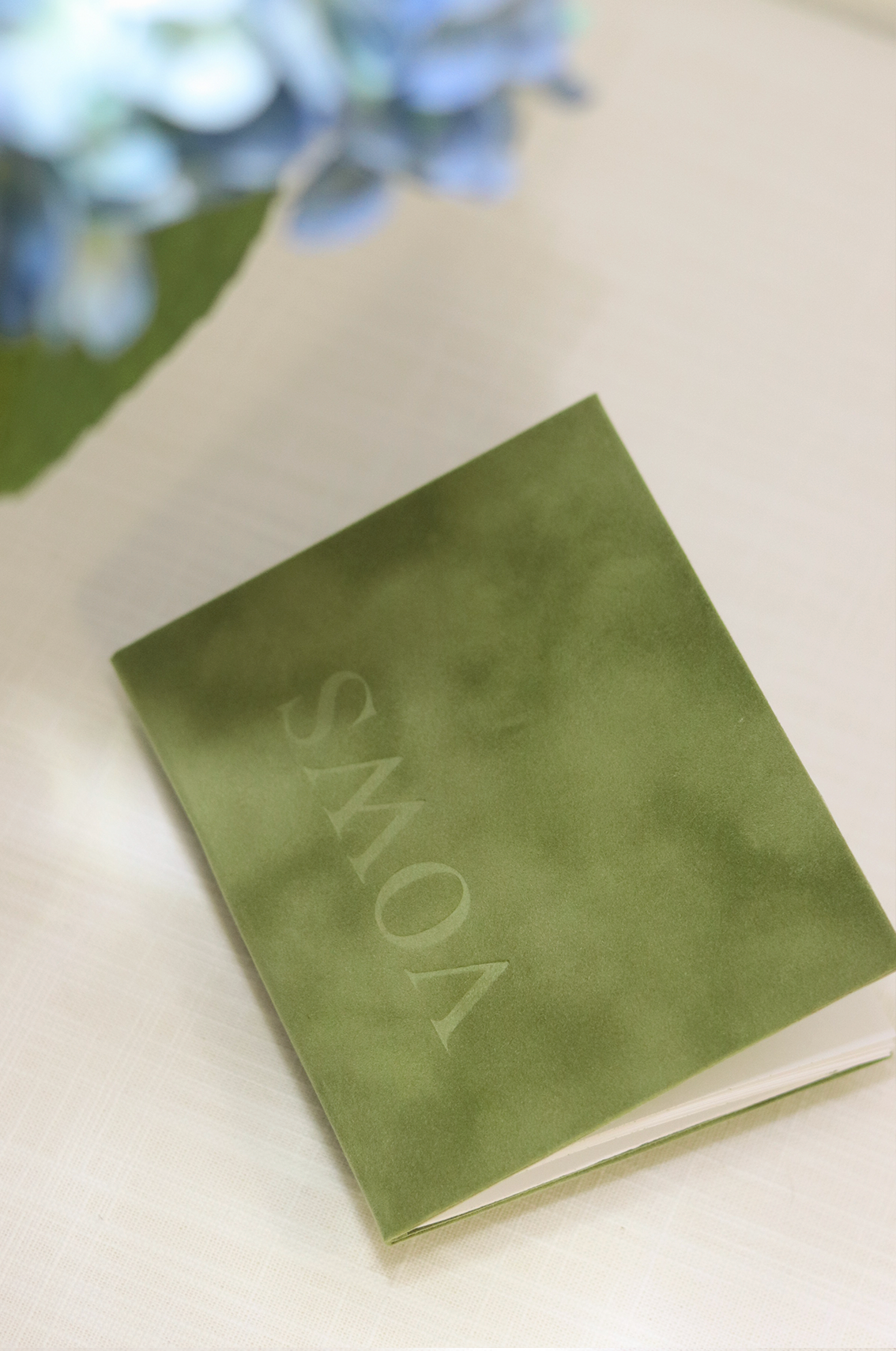 Vow Book  | Green Velvet 4"x 5"