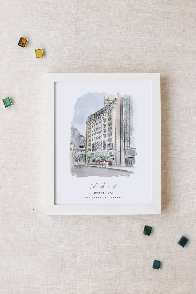 Columbia Club Personalized Watercolor