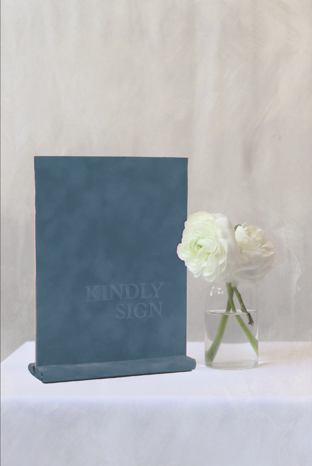 Guest Book Sign  |  Dusty Blue Velvet 6"x7.5" | PURCHASE