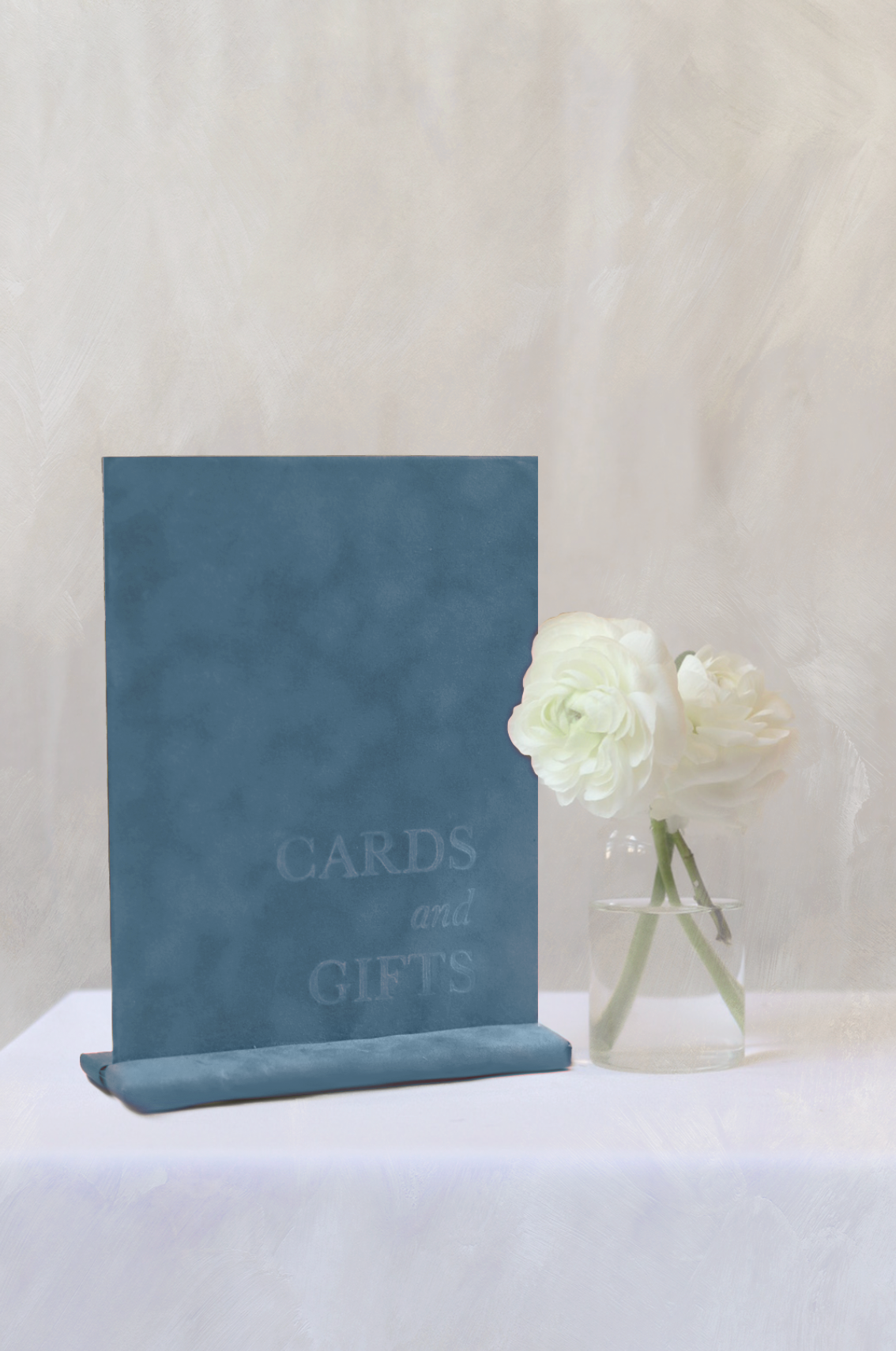 Cards and Gifts Sign  | Dusty Blue Velvet 6"x7.5" | PURCHASE