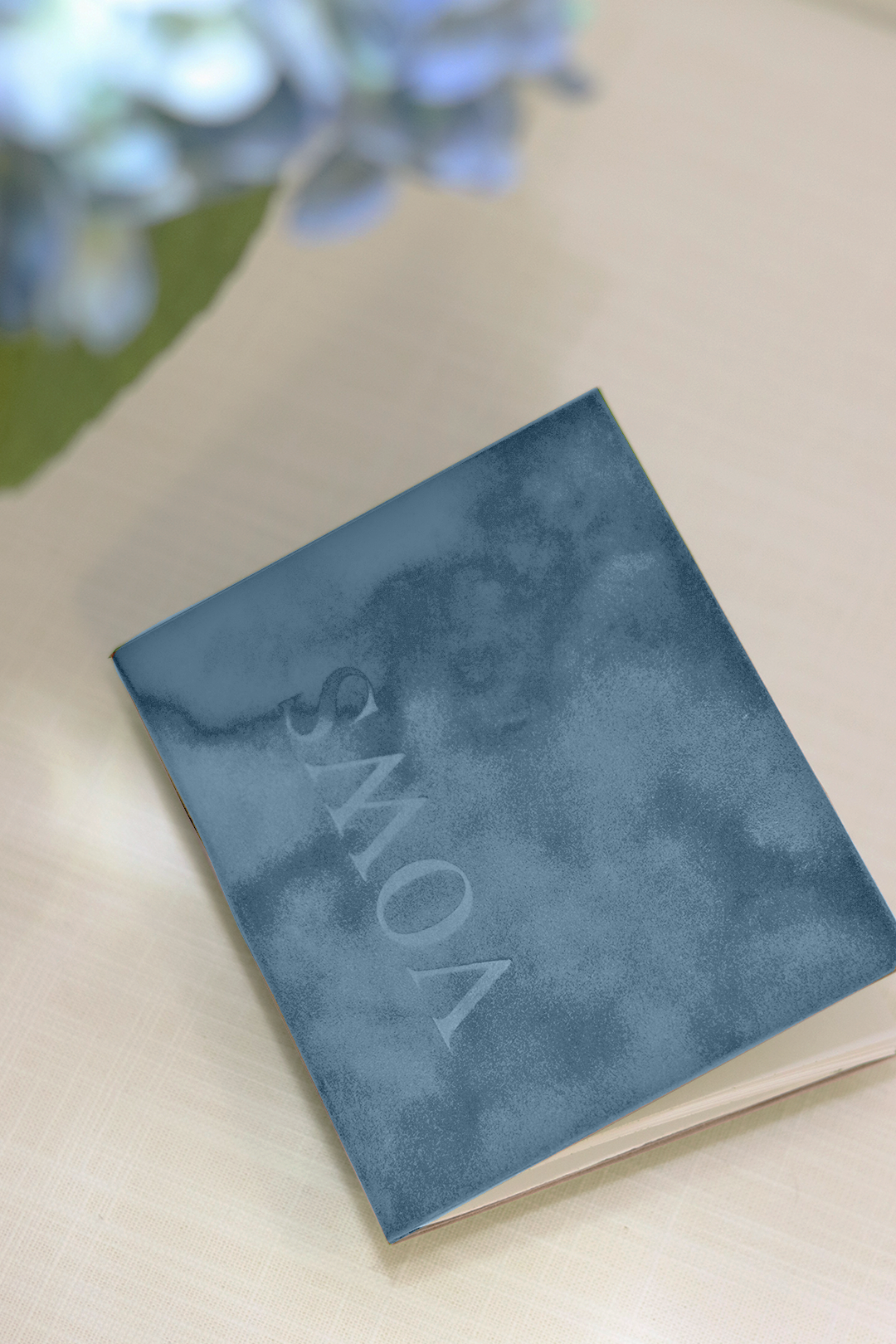 Vow Book  | Dusty Blue Velvet 4"x 5"