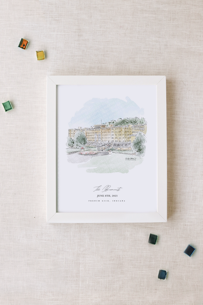 French Lick Resort Personalized Watercolor