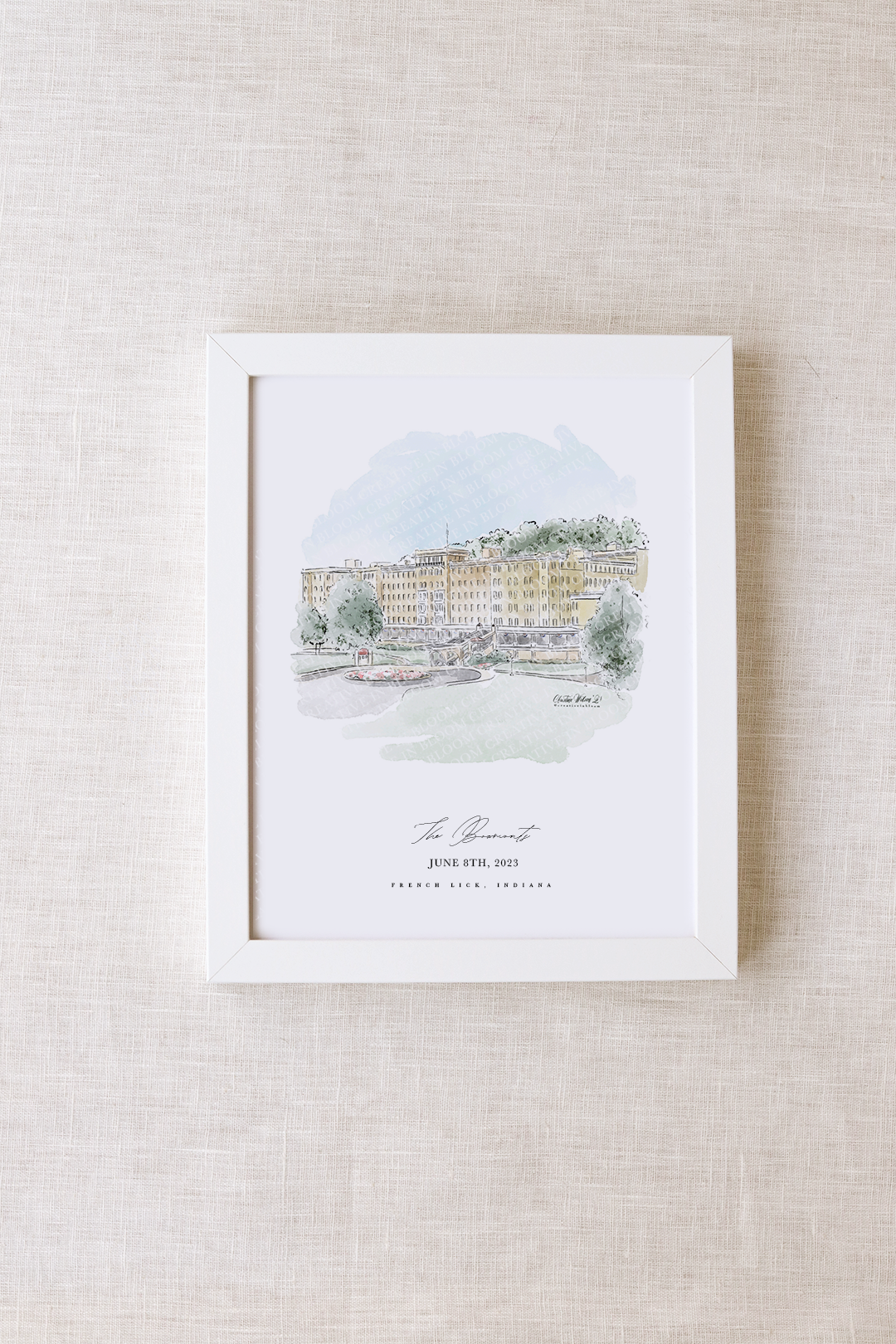 French Lick Resort Personalized Watercolor