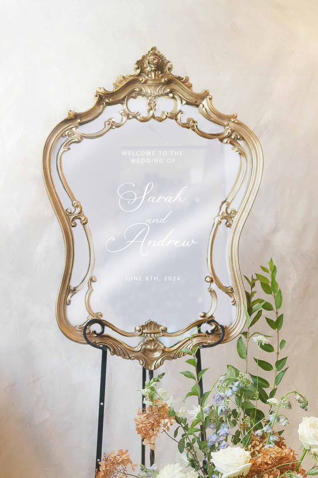 Ornate Hourglass Gold Mirror | LOCAL RENTAL