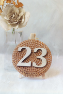 Rattan Table Numbers | RENTAL