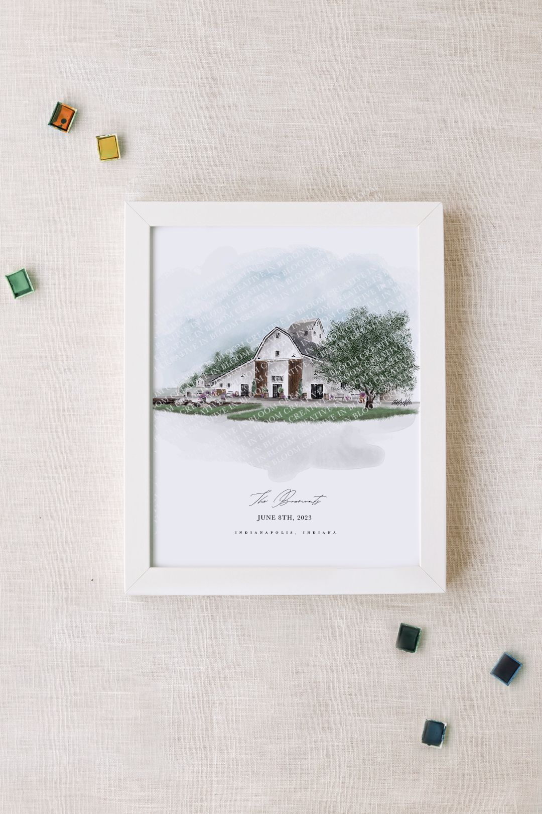 White Willow Farms Venue Personalized Watercolor