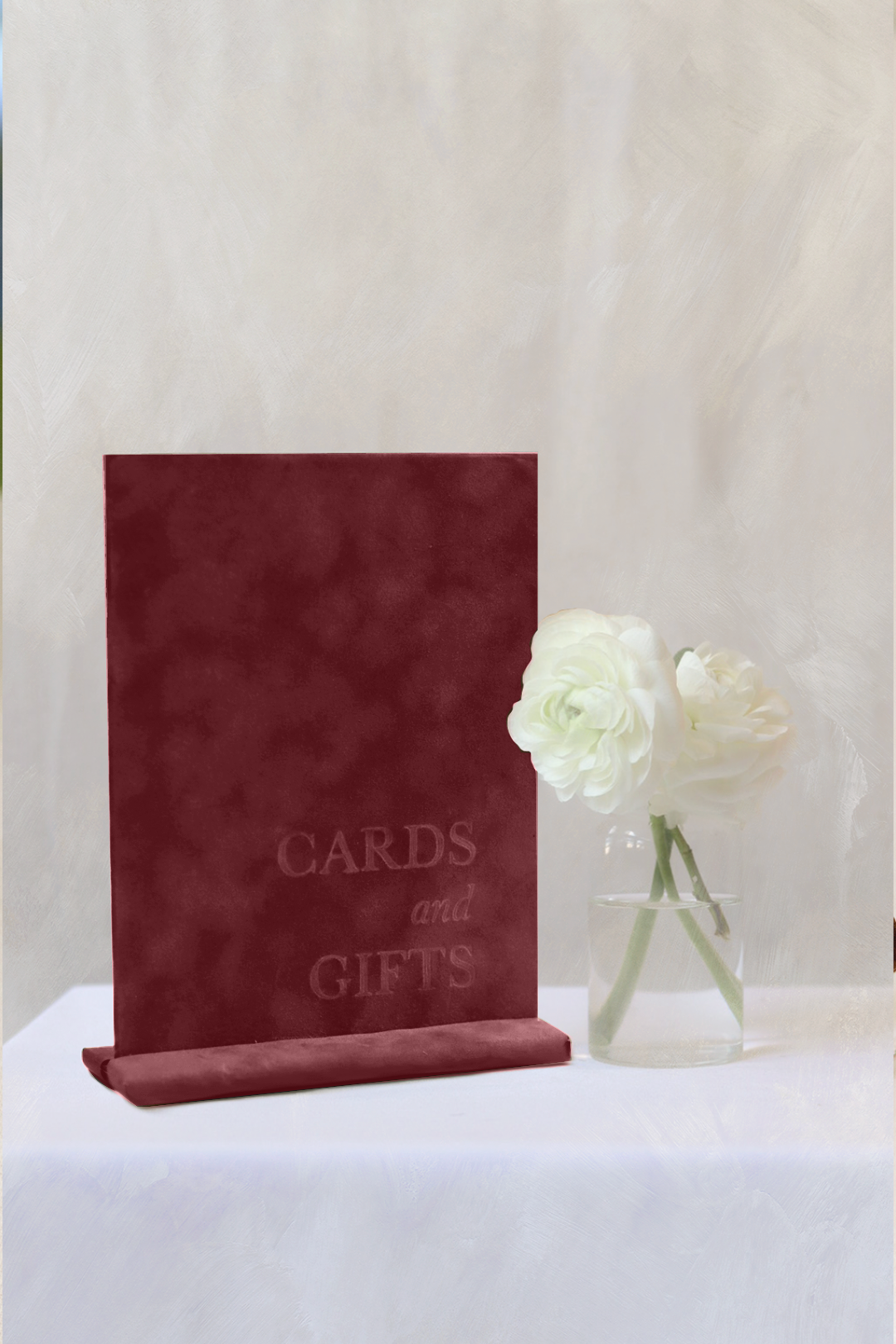 Cards and Gifts Sign  | Beaujolais Wine Velvet 6"x7.5" | PURCHASE