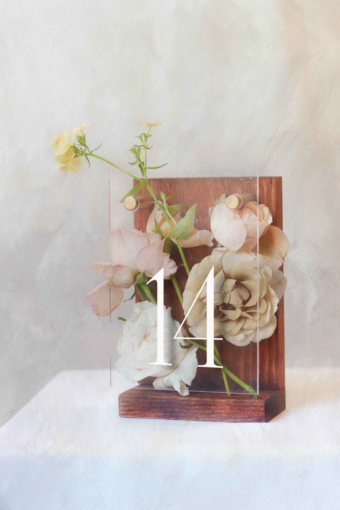 Wood Vessel Table Numbers | RENTAL