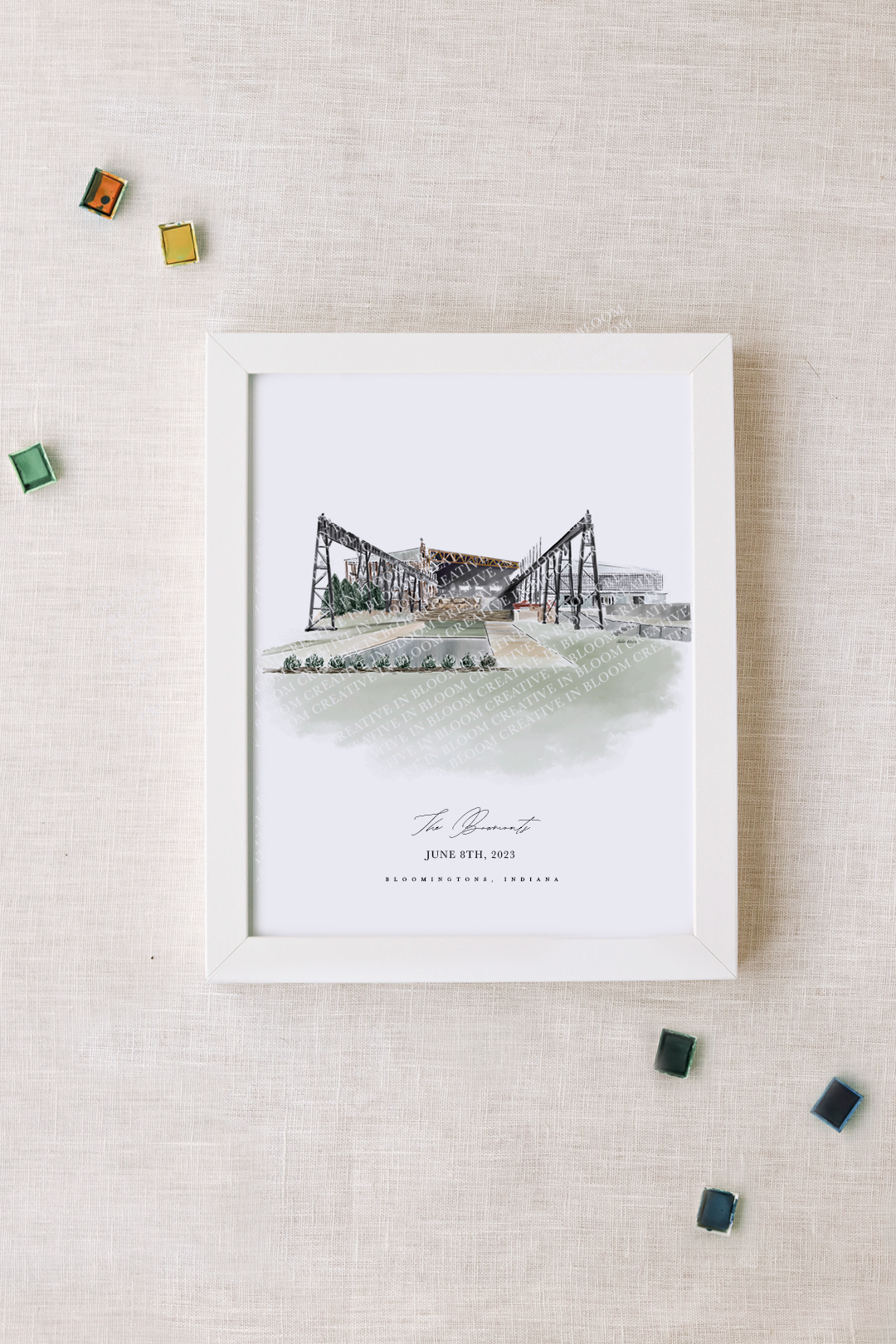 Woolery Mill Venue Personalized Watercolor