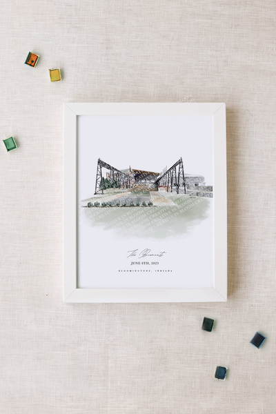 Woolery Mill Venue Personalized Watercolor