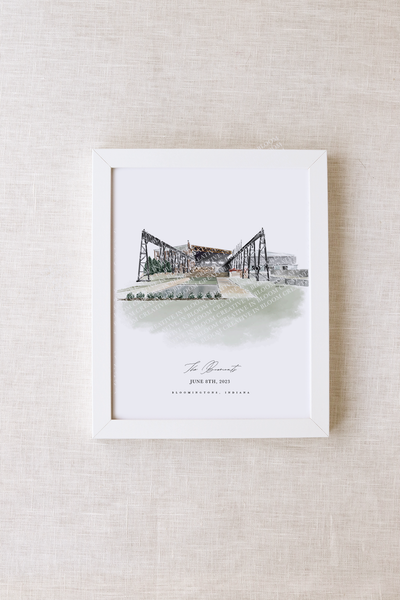 Woolery Mill Venue Personalized Watercolor