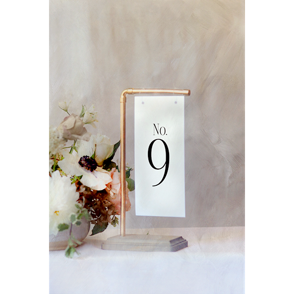 Gold Pipe Table Numbers | RENTAL WITH PACKAGE PURCHASE