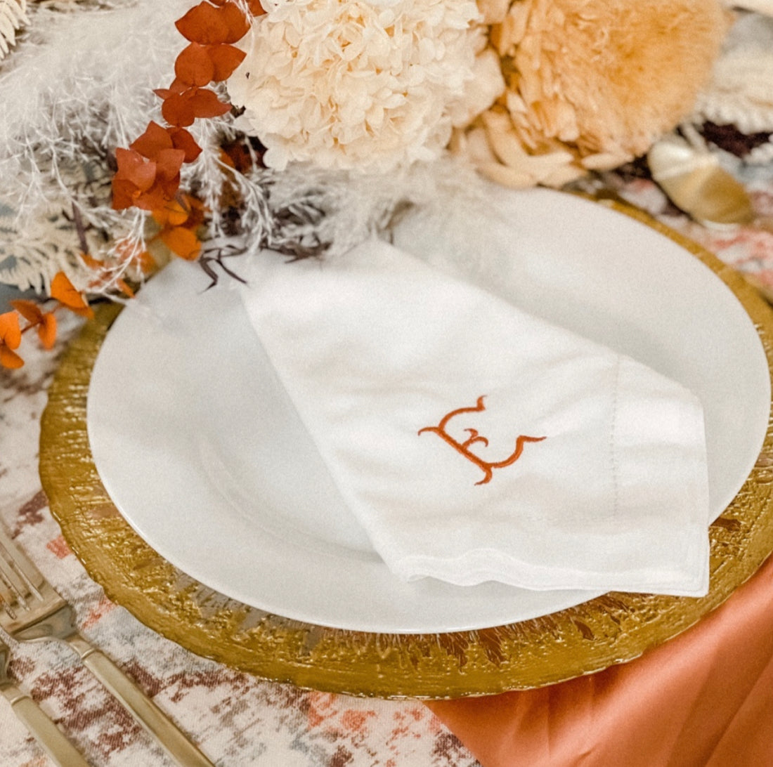 EMBROIDERED NAPKIN - NAPOLEON SCRIPT